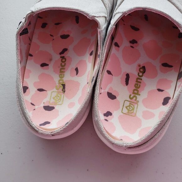 Spenco Comfort Slides Clogs Slip Ons Size 6.5 Suede Beige Gray - Picture 3 of 7